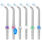 Flosser Replacement Tips for Waterpik Water Flosser,Plaque Seeker Replacement Tips Compatible with Waterpik Water Flossers and Other Brand Oral Irrigators, Plaque Remove Brisles Tips(6-Pack)