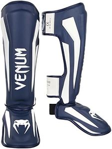 Venum Unisex Elite Shin Guards, White/Navyblue, Medium
