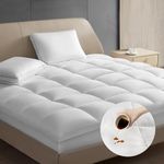 Hotel Grand Pillow Top Mattress Topper Queen Size - Waterproof Mattress Protector Quilted Fitted Mattress Pad Cover with 8-20 Inch Deep Pocket Down Alternative Fill (60x80 inch, White)