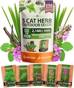 HOME GROWN 2100+ Cat Grass Seeds - Catnip Seeds, Lemongrass, Licorice, Thyme Seeds, Valerian - Grow Cat Grass for Indoor Cats - Cat Grass Seeds Bulk - Refill Cat Growing Grass Kit