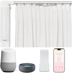 Eumuv Smart Curtains System, Electric Curtain Track with Automated Rail, Motorized Curtain Rod with Remote Control, Works with Alexa Google Home Tuya App, Voice Control, for Home Bedroom (126 Inches)
