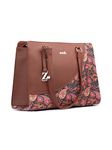 ZOUK Paisley Print Office Essential Bag | Jute | Vegan Leather Handcrafted Tote Bag With Double Handle Shoulder Strap| Pink