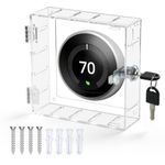 SUTINE Thermostat Lock Box with Key, Universal Thermostat Cover with Lock, Small Thermostat Lock Box Guard, Clear AC Lock Box Compatible with Nest Thermostat On Wall 4.8" H x 4.53" W or Smaller