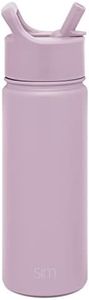 Simple Modern Kids Water Bottle with Straw Lid Vacuum Insulated Stainless Steel Metal Thermos Bottles | Reusable Leak Proof BPA-Free Flask for School | Summit Collection | 18oz, Lavender Mist