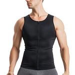 Junlan Men's Compression Tank Top - Flat Belly - Invisible Slimming Sheath - Posture Shirt - Black - Small