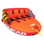 Airhead Great Big Mable, 1-4 Rider - Inflatable Towable Tube for Boating and Water Sports, Heavy Duty Full Nylon Cover & Zipper with EVA Foam Pads, Easy Inflating & Deflating, Dual Tow Points