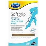 Scholl Softgrip Ultima Class III Compression Stockings for Women - Below The Knee, Open Toe - Natural - High Strength Stockings for Varicose Veins, Oedema, Swelling, Swollen Legs, and Circulation