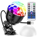 memzuoix Stylish Disco Lights with 6 Colors,Sound Activated Party Lights USB Recharger with Standard Disco Ball Light for Christmas Xmas Halloween Wedding Home Club Bar(3.19'' Mini Size)