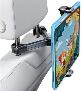STHIRA® Car Tablet Holder, Back Seat 360° Rotation Headrest Ipad Mount with Clip-On Retractable Arm, 2-in-1 Phone Holder & iPad Holder, Tab Holder for Car Universal fit for 4.7-13" Devices