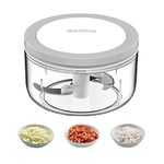 ZWCEGND Manual Food Processor Vegetable Chopper, Hand Pull String Garlic Mincer 550ML Onion Chopper with Big Pull Ring for Veggies,Meat,Ginger,Peppers,Fruits,Nuts,Herbs,etc