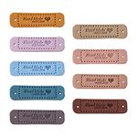 Pandahall 54pcs Handmade with Love Heart Leather Tag Labels Embossed Tags with Holes Embossed Tag Embellishment Knit DIY for DIY Craft Sewing Crochet Hats Supplies