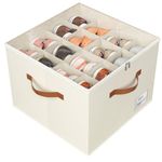 Storivo Shoe Organiser - Shoe Storage Organiser Box with Zipable Clear Cover, Adjustable Dividers Shoes Boxes Storage Fits16 Pairs - for Boots Heels Sneakers - white