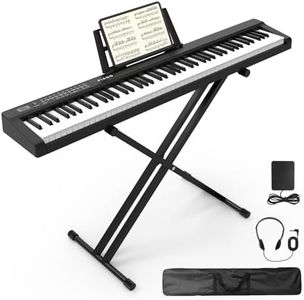 Digital Piano 88 Key Full Size Semi Weighted Electronic Keyboard Piano Set with Stand,Built-In Speakers,Electric Piano Keyboard with Sustain Pedal,Bluetooth,MIDI/USB/MP3 for Beginners Adults