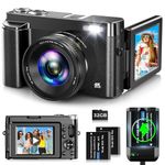 4K Digital Camera for Photography Autofocus 48MP Vlogging Camera for YouTube with 3'' 180°Flip Screen 16X Digital Zoom 4K Video Compact Travel Camera with Memory Card