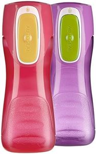 Contigo AUTOSEAL Trekker Reusable Kids Water Bottle, 14oz, Cherry Blossom and Amethyst, 2-Pack