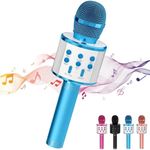 Bizcasa Kids Karaoke Microphone, Bluetooth Microphones, Portable Microphone for Kids, Voice Changing Mic Speaker KTV Player Support Android & iOS Devices for Singing (blue)