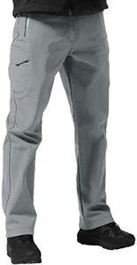 FREE SOLDIER Men's Outdoor Softshell Fleece Lined Cargo Pants Snow Ski Hiking Pants with Belt(Glacier Gray 32W x 28L)