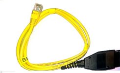 MAPOUT Mapout24 ENET Ethernet Cable RJ45 Yellow OBD OBDII OBD2 Interface Coding f-Series Cable use for Compaitble with INPA E-SYS Code Reader…SMPL042