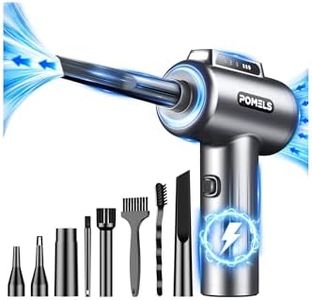 Compressed Air Duster, 110000RPM Ultra-Powerful Electric Air Duster with LED Light, 3-Speed Adjustable, Rechargeable Cordless Mini Blower for Computer, Keyboard, Car, PS5, Outdoor & Home Cleaning
