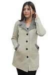 Matelco Womens Woollen Collared Full Sleeves Coat (Medium, Sage Green)