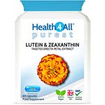 Health4All Lutein and Zeaxanthin Supplement 25mg 60 Capsules - Purest Vegan Eye Supplement for Eye Health, Natural Eye Vitamins for Eye Care and Eye Floaters Relief