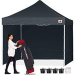 ABCCANOPY Ez Pop Up Canopy Tent with Sidewalls 10X10 Commercial -Series, Black