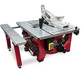 LUMBER JACK 8" Table Saw 210mm 1200W Woodworking Hobby Benchtop Sawbench with Sliding Side Extension & Full Length Rip Fence, Includes 48T Blade