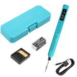 Serplex® 12W USB Cordless Soldering Iron Pen Kit with LCD Temperature Control 200-450°C, Quick Heat, Stand & Tool Box for Electronics, Jewelry, DIY & Circuit Board Repair