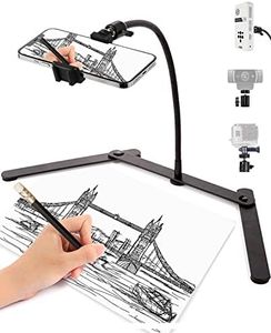 Ajustable Phone Tripod, Cellphone Holder, Overhead Phone Mount, Table Top Teaching Online Stand for Live Streaming and Online Video and Food Crafting Demo Drawing Sketching Recording Cook Recording