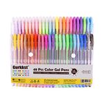 Gurkkst 48 Packs Color Gel Ink Pens Set The Best Gel Pens for Adult and Kid Colouring Books,Drawing,and Writing (12 Metallic + 12 Glitter + 12 Neon + 12 Water Chalk)