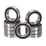 HiPicco 6804-2RS Deep Groove Ball Bearings, ID 20mm x OD 32mm x Width 7mm Double Rubber Sealed Ball Bearing Pre-Lubricated Chrome Steel Z2 Lever 10pcs