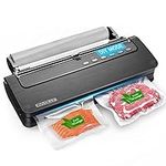 Involly Vacuum Sealer Machine, 6 IN 1 Food Vacuum Sealer for Dry and Moist Food Preservation, External Vacuum for Canister, Compact Size with Roll Holder, Built-in Cutter and 1 Roll Vacuum Sealer Bags