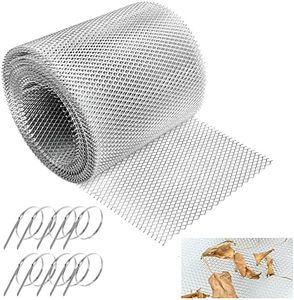 Aluminum Gutter Guards 16 cm x 12.2 m, Filter Metal Gutter Guard Mesh Roll Leaf Strainer Gutter Moss, Muck, Mud & Debris Guard Can Be Cut to Size Easy Installation Prevent Drain & Guttering Blockage