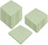 100 Pack Cocktail Napkin 2-Ply Dessert Napkins Folded 5 x 5 Inches Disposable Napkins for Dinner Wedding Birthday Party Bridal Anniversary Reception Event (100, Sage-Green)