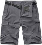 Toomett Mens Shorts Hiking Casual Summer Shorts Lightweight Elastic Waist Quick Dry UPF 50 Travel Golf Work Cargo Shorts,6230,Grey,36