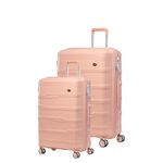 Maleta Desire Cabin and Large Size | Trolley Bags for Travel | Hardside Luggage, TSA Lock | Luggage Bags for Travel | Suitcase (Set of 2 (Small-Large), Pink)