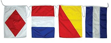 TAYLOR MADE PRODUCTS Decorative String of International Code Signals, 12 Assorted Color Nylon Boat Flag Set, 12" x 18" Flags, 30' Rope Length - 93302
