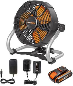WORX NITRO 18V (20V MAX) Akku-Baustellenlüfter WX095, PowerShare, max. 6 Stunden Betriebszeit, 2 Geschwindigkeitsstufen, 360° drehbarer Kopf, 1 x 2Ah-Akku, 1 x Ladegerät und 1 x Netzadapter