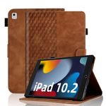 Vkooer Case for iPad 9th / 8th / 7th Generation 10.2-inch 2021/2020/2019, 10.5'' iPad Air 3/Pro 2017 Leather Folio Cover with Card Pocket Multi Angle Viewing, Brown