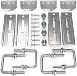 4 PCS 8" Galvanized Swivel Top Bunk Bracket Kit with Hardware for 3"x3"，2"x3",1.5"x3" Boat Trailer Crossmember, Boat Trailer Bunk Brackets & Square U-Bolts