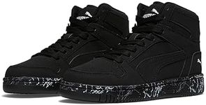 PUMA Rebound Layup Mid Sneaker, Black Black, 6 US Unisex Big Kid