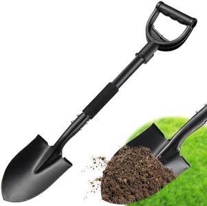 Shovel, Small Garden Shovels for Digging Gardening Heavy Duty, 31 inches Kids Metal Shovel with D-Handle, Round Point Blade, Comfort Grip, Camping, Off Road, Sand Beach Short Mini Spade