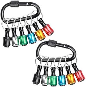 12PCS Keychain Bit Holder,Hex Drill Bit Holder for Impact Driver Drill Bit,Screwdriver Bit Holders for Tools and Gifts for Men