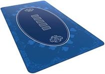 Bullets Playing Cards Designer Poker Mat Blue 140 x 75 cm for Your Own Poker Table - Deluxe Poker Cloth - Poker Rug - Poker Table Cover