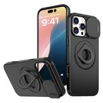 ELESNOW Case for iPhone 16 Pro, Compatible with Magsafe Phone Case Camera Cover & Rotatable Ring Stand Shockproof Magnetic Rugged Protective Cover Case for Apple iPhone 16 Pro (Black)