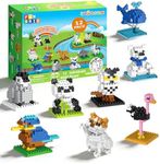 FUN LITTLE TOYS Mini Animals Building Blocks Sets for Goodie Bags, Prizes, Birthday Gifts, Party Favors for Kids 12 Boxes Christmas Stocking Stuffers