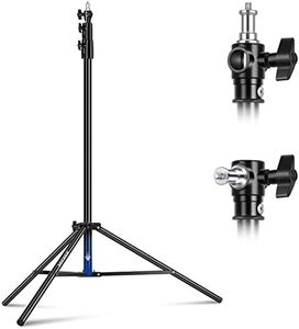 NEEWER 8.5ft/2.6m Air Cushioned Light Stand, Heavy Duty All Metal Tripod Stand with 1/4" to 3/8" Reversible Spigot, 3 Way Mounting Interface & Metal Locking Knobs, Max Load 5.5lb/2.5kg, ST-260AC