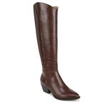 LifeStride Women's Reese Western Tall Riding Boots Knee High, Brown, 11 Wide