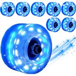 Nezylaf 8 Pack Upgrade Light up Roller Skate Wheels, 78A Roller Skate Wheels with abec 9 Bearings Installed for Indoor or Outdoor Roller skate and Skateboard 32 x 58 mm