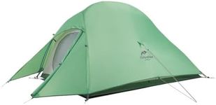 Naturehike 1/2/3Person Lightweight Camping Tent, Waterproof Tent with Inner Tent&Ground Cloth Mat, Portable Backpacking Shelter for Outdoor (Green-210T Polyester, 2 Person)